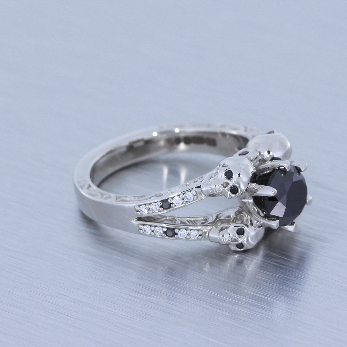 Platinum skull engagement on sale rings